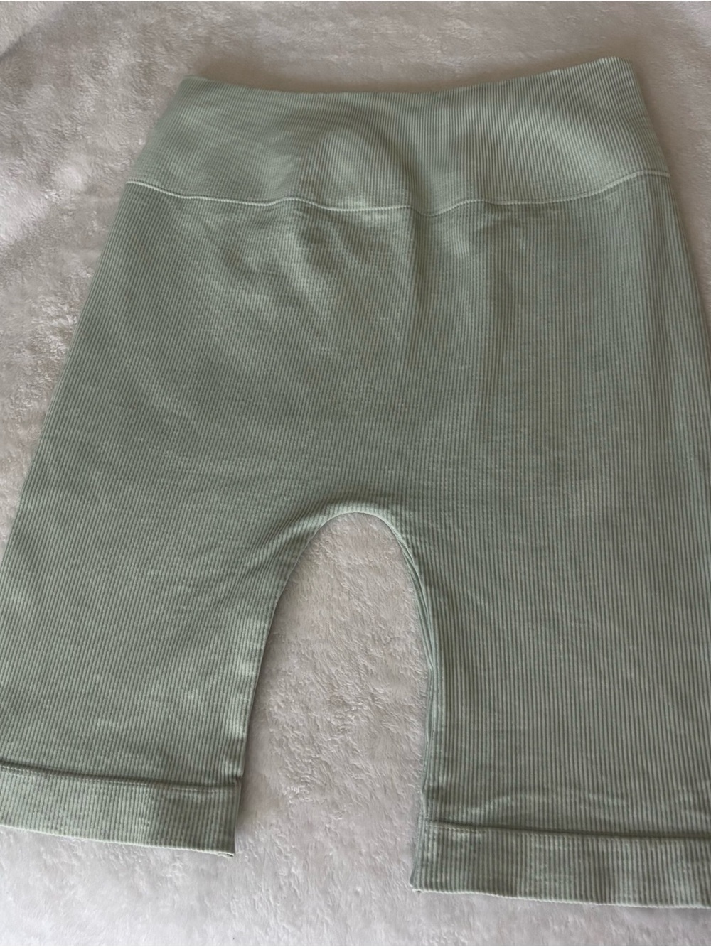 Ribbed Biker Shorts in Sage Green